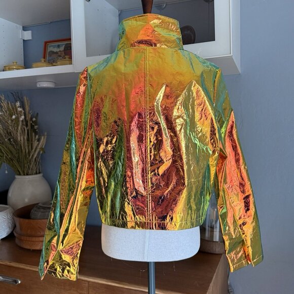 Jaded London Copper Holographic Cropped Jacket & Mini Skirt Set Sz L - Picture 4 of 11